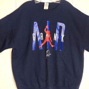 Y2K Gildan Patriots 87 "The Gronk" AIR GRAPHIC blue crewneck heavy sweatshirt